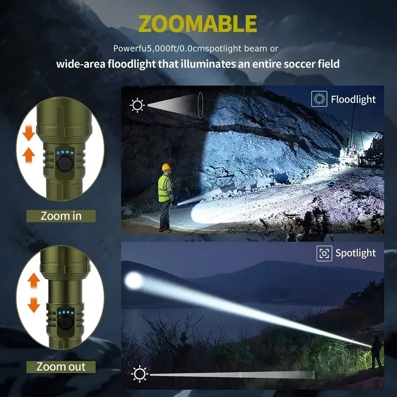Bright Zoomable Flashlight w/  - Power Banks recension och pris