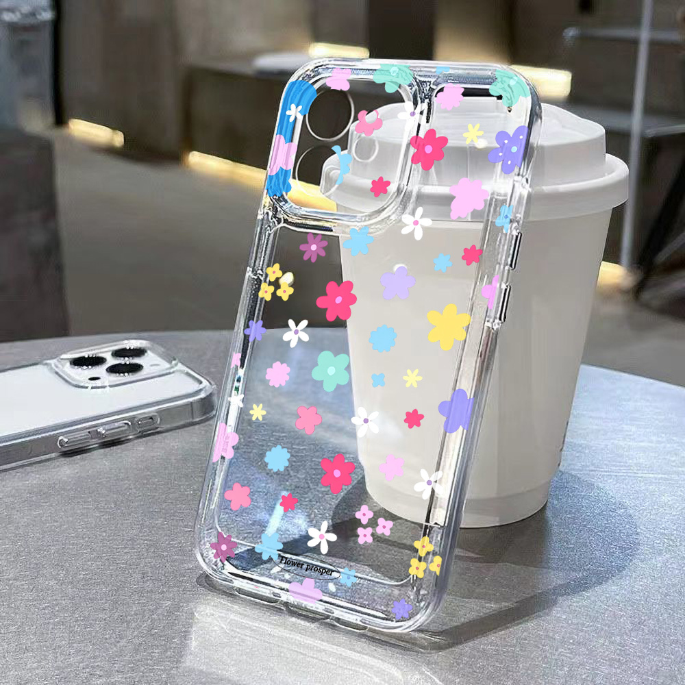 Colorful Flower Clear Phone Ca - Clear Shockproof Bumper Case recension och pris