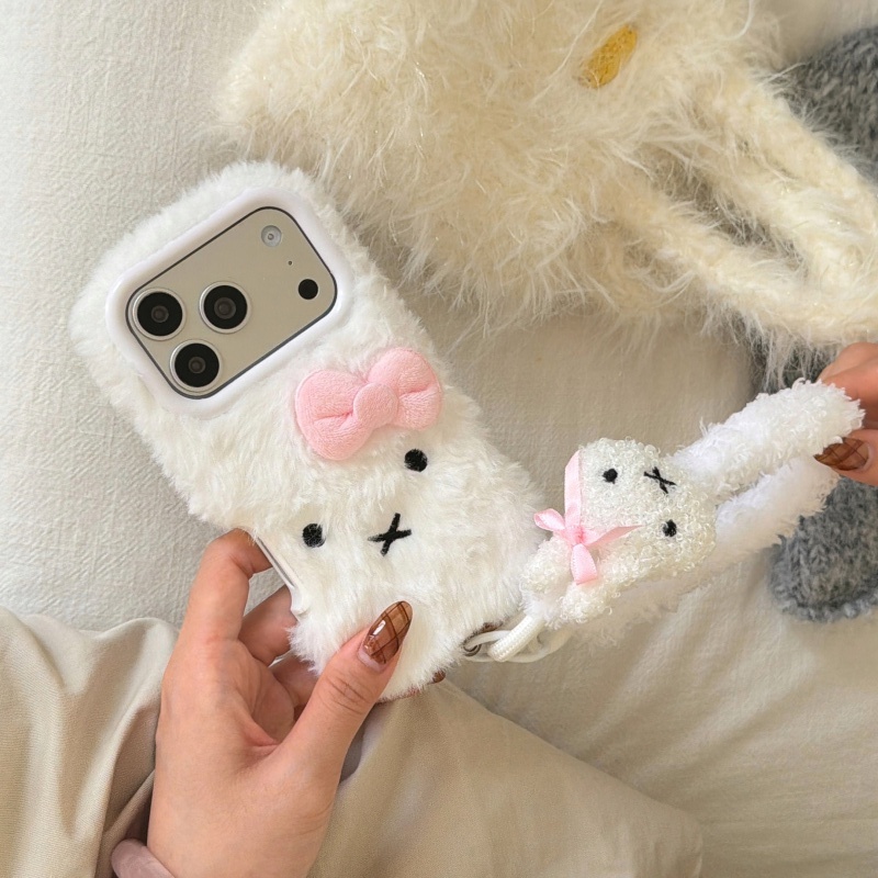 Cute cartoon White Fluffy fur  - Cute Cartoon Wrist Strap Silicone Case recension och pris