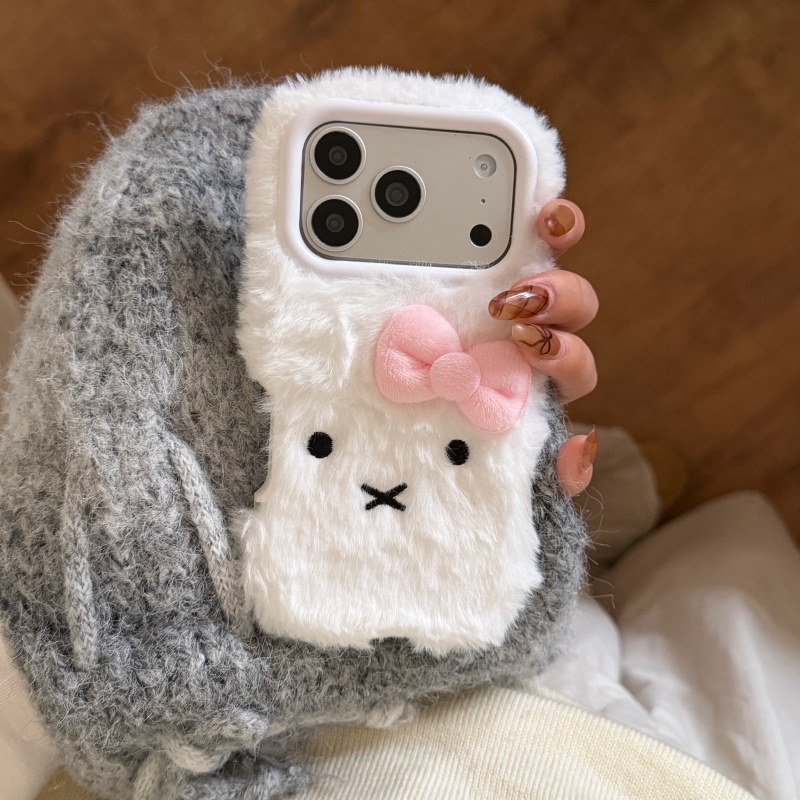 Cute cartoon White Fluffy fur  - Cute Cartoon Wrist Strap Silicone Case recension och pris