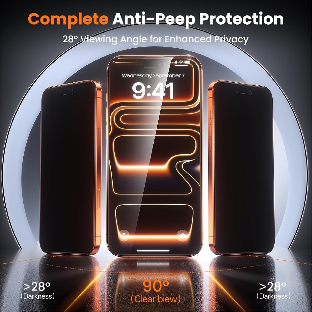 [5 Pcs Set] 3 Pcs Privacy Temp - Anti Spy Privacy Glass Case recension och pris