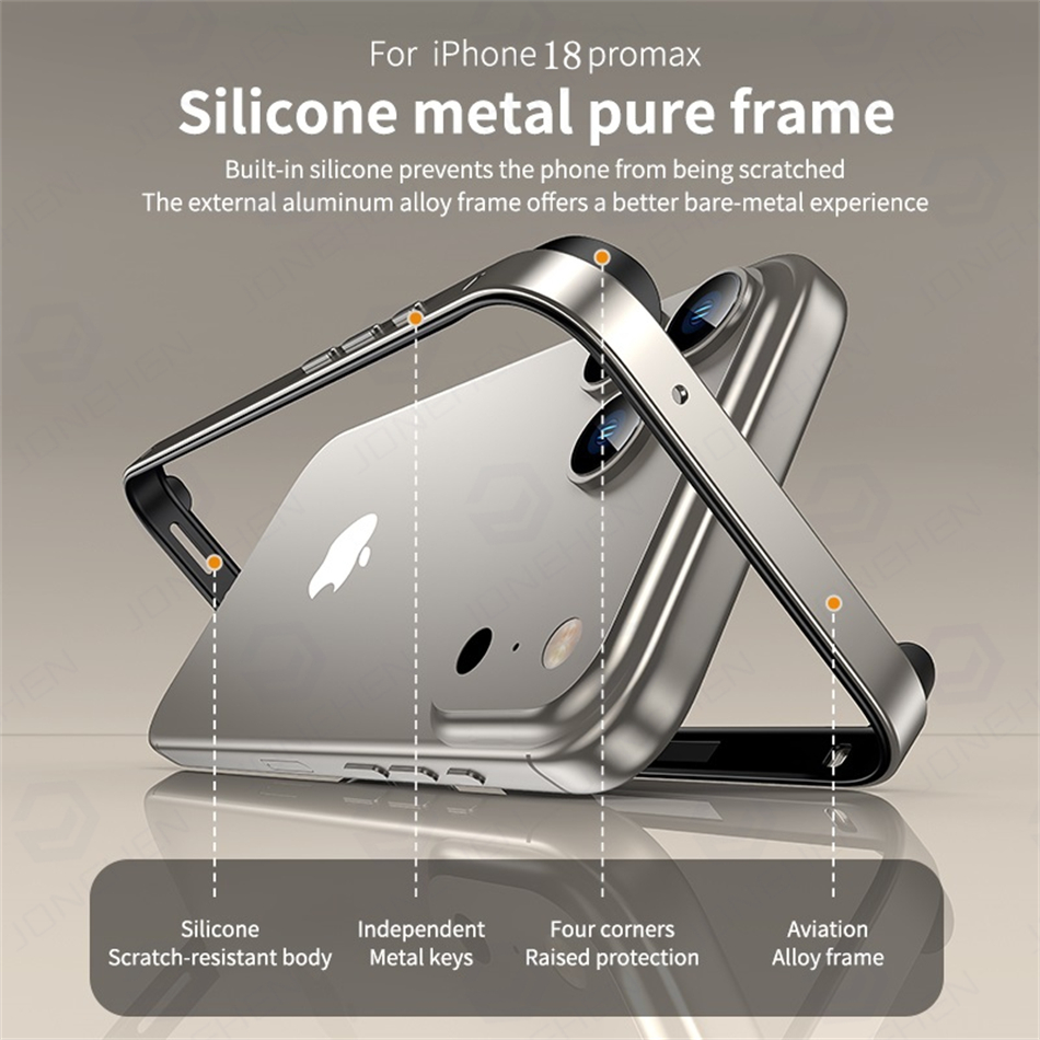 Light Hybrid Silicone Frame Al - Metal Bumper Aluminum Frame Case recension och pris