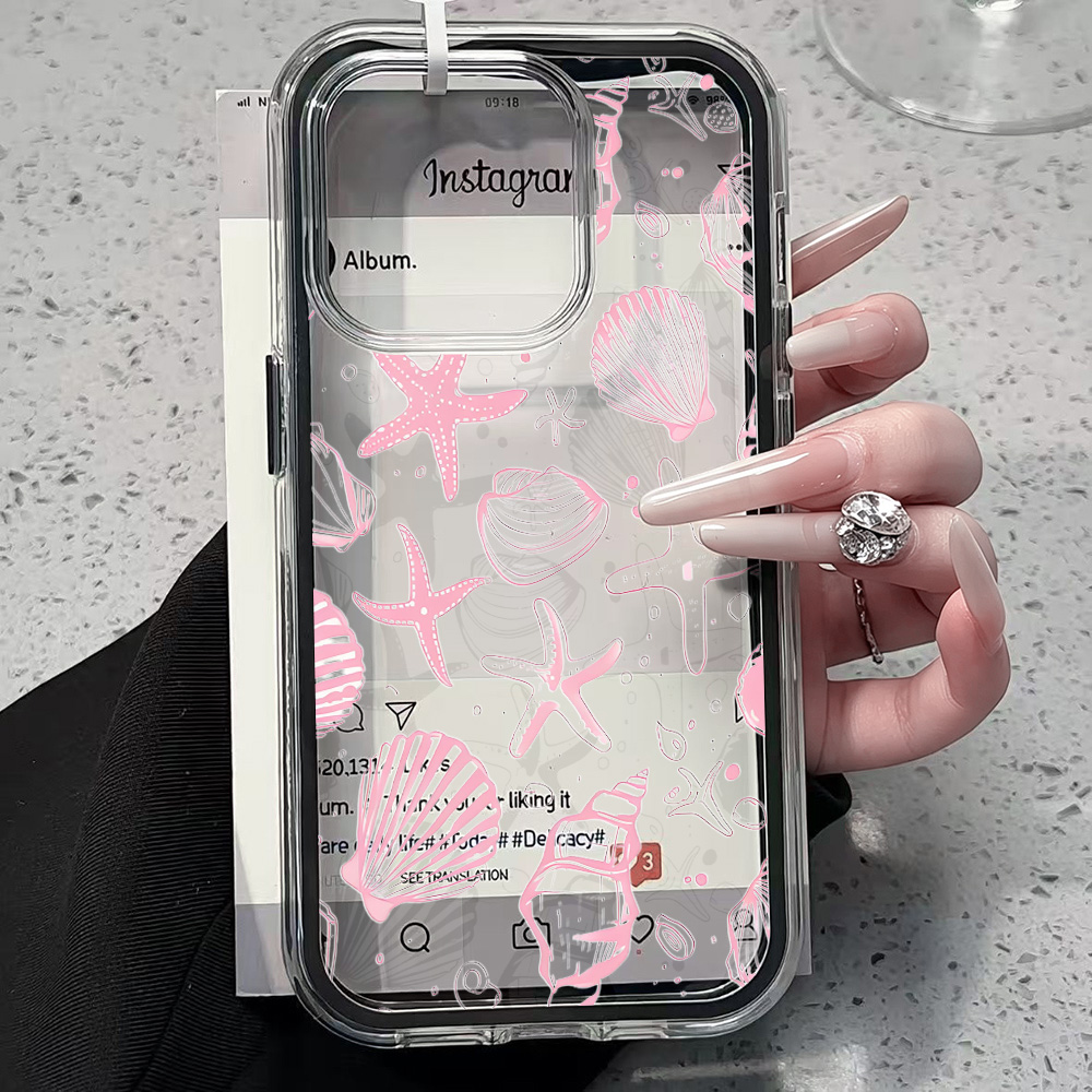 Summer Pink Seashell Clear Pho - Clear Shockproof Bumper Case recension och pris