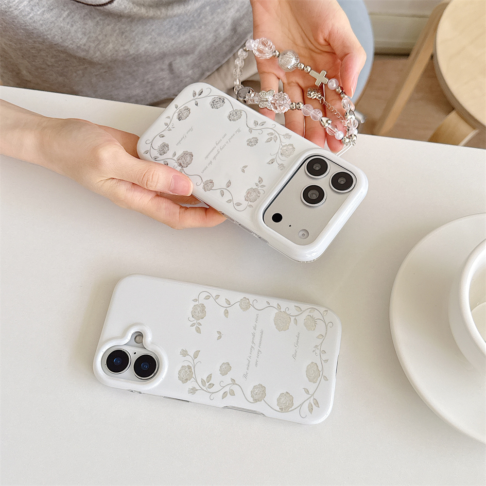 Vintage Silver Rose Garden Pho - Vintage Floral Pattern Soft Case recension och pris