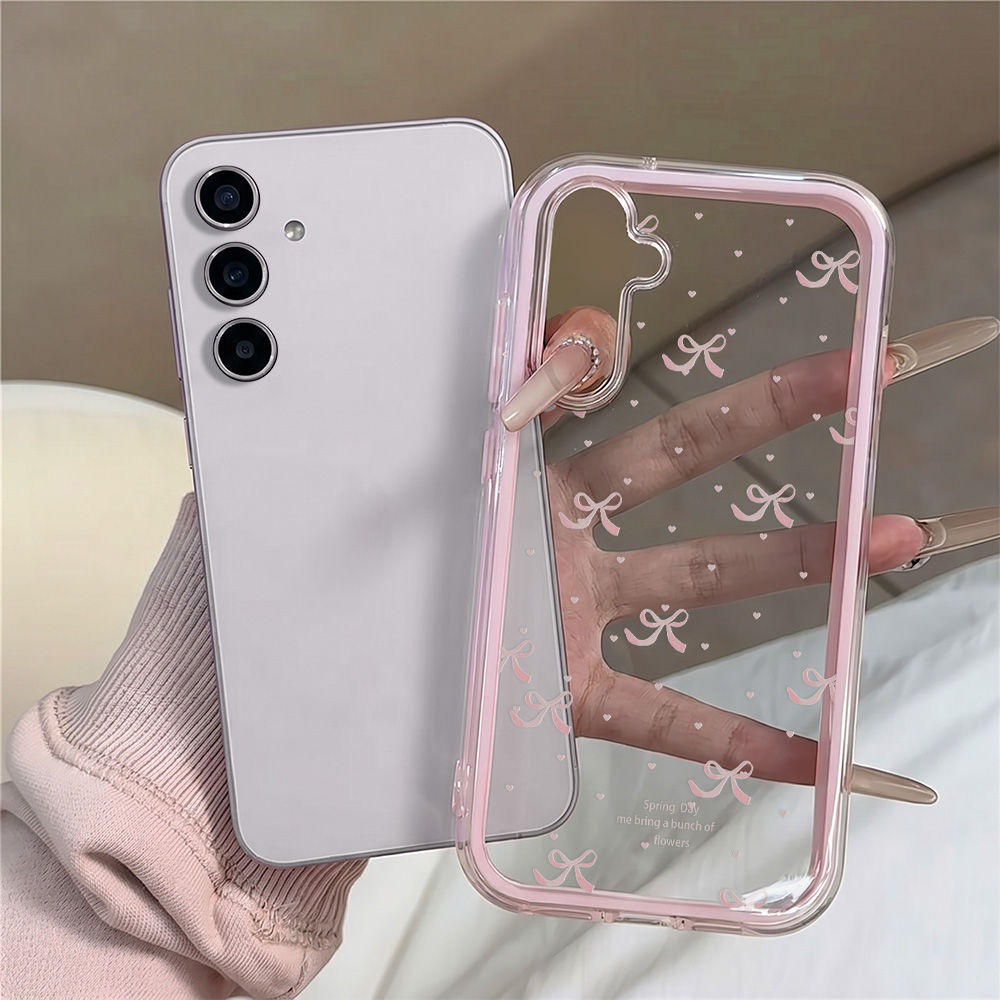 Cute Pink Bow Soft Phone Case  - Clear Shockproof Bumper Case recension och pris