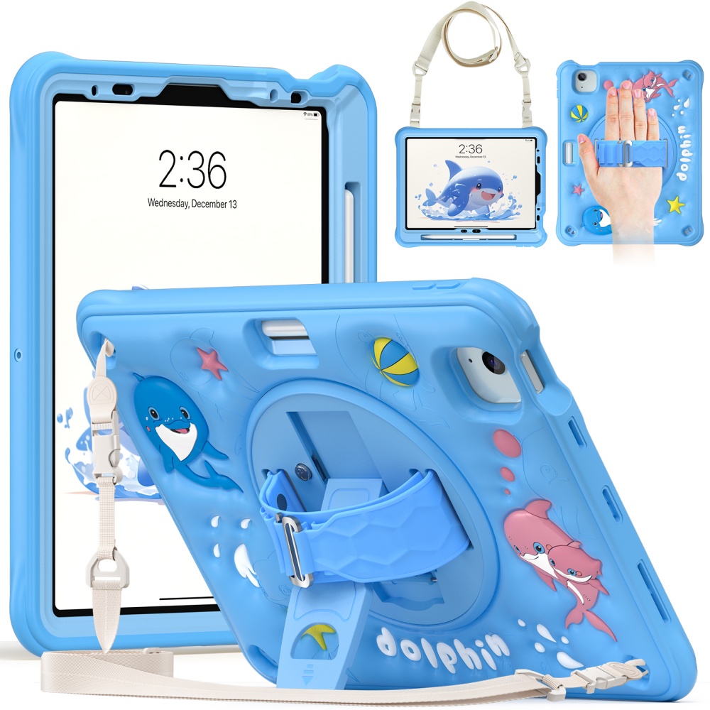 For iPad Mini A17Pro Mini6 Kid - Cute Cartoon Wrist Strap Silicone Case recension och pris