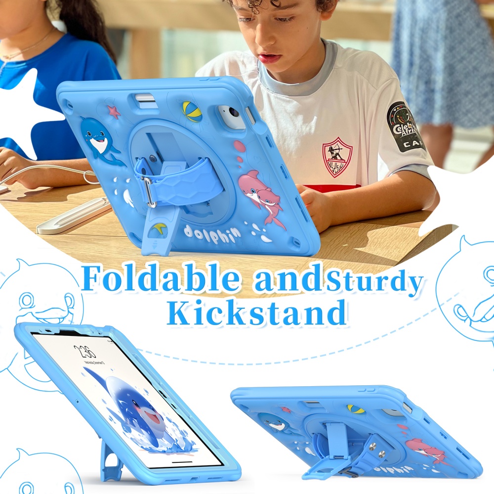 For iPad Mini A17Pro Mini6 Kid - Cute Cartoon Wrist Strap Silicone Case recension och pris