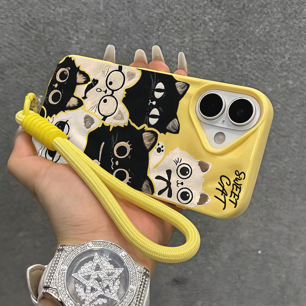 Wrist Strap Phone Case For iPh - Cute Cartoon Wrist Strap Silicone Case recension och pris